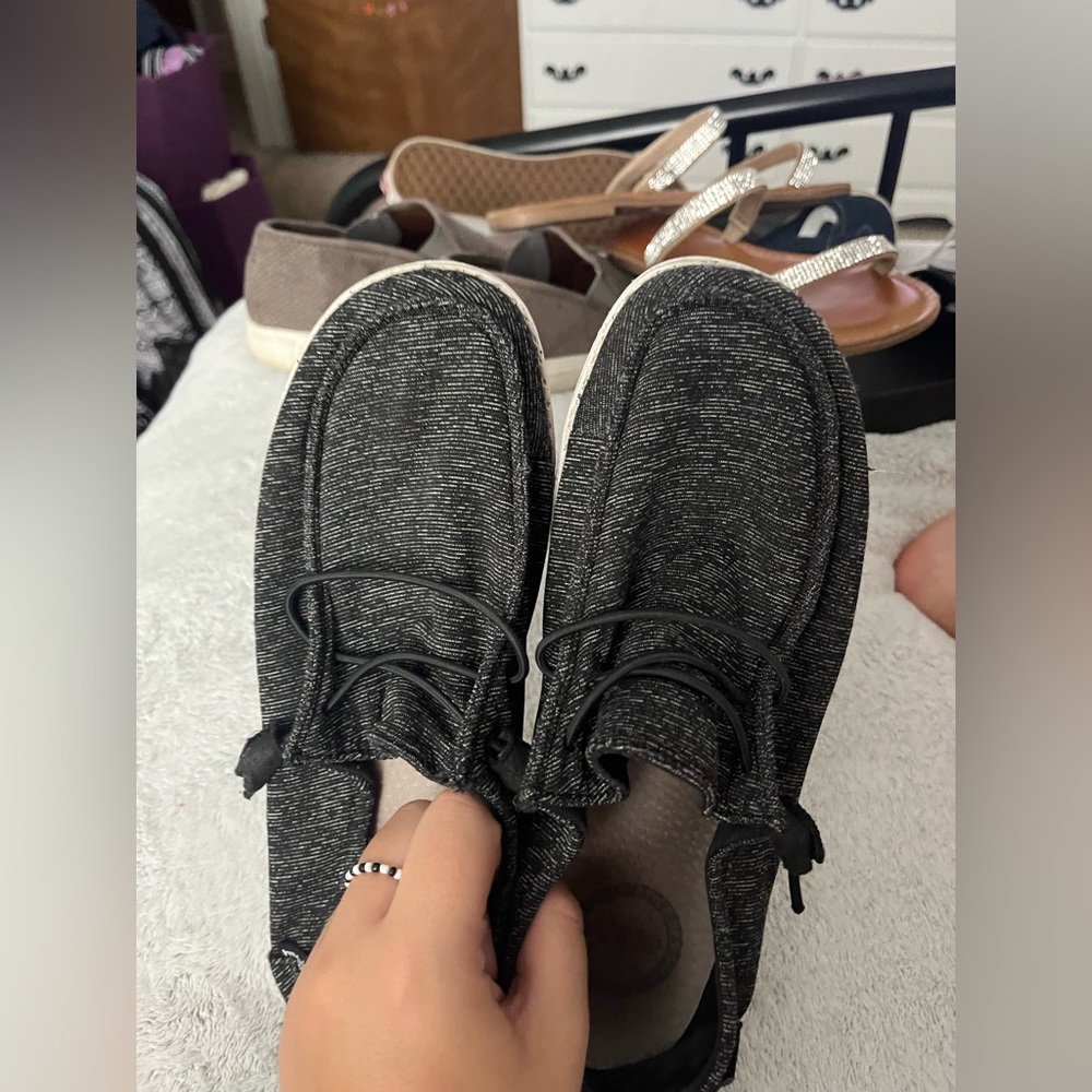 hey dude gray shoes